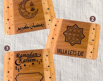 Ramadan Date Board, Personalized Ramadan Serving Tray, Engraved Bamboo Date Platter, Iftar Table Decor, Muslim Gift, Eid Ramadan Gift