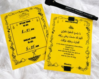 Ramadan Dua Cards for kids, Iftar Dua Card, Arabic and English, Dua for breaking fast, Prayer Card for children, Iftar Suhoor Imsak Time