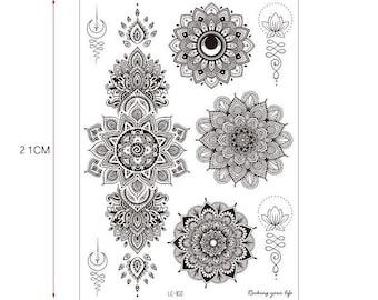 Henna Lace tattoo, realistic temporary tattoo, mandala, ornament, mehndi, sticker transfer - Womans, girls fake tattoo