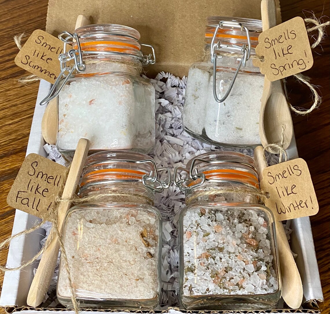 Bath Salt Glass Jar Spa Gift Set Easter Spa Gift Etsy