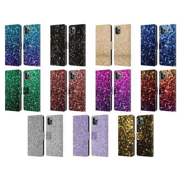 Official PLdesign Glitter Sparkles Leather Book Wallet Case Cover For Apple iPhone Phones