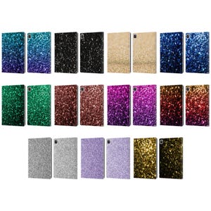 "Offizielle PLdesign ""Glitter Sparkles"" Lederbuch Brieftasche Hülle für Apple iPad."