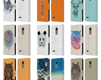 Étui portefeuille officiel en cuir Rachel Caldwell Animals 3 pour téléphones LG 1