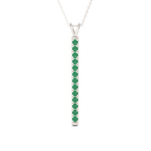 14K Emerald Gold Bar Necklace | Vertical Bar | Emerald Necklace | Layering Necklace | Emerald Bar Pendant | Emerald Pendant | May Birthstone Bild 2