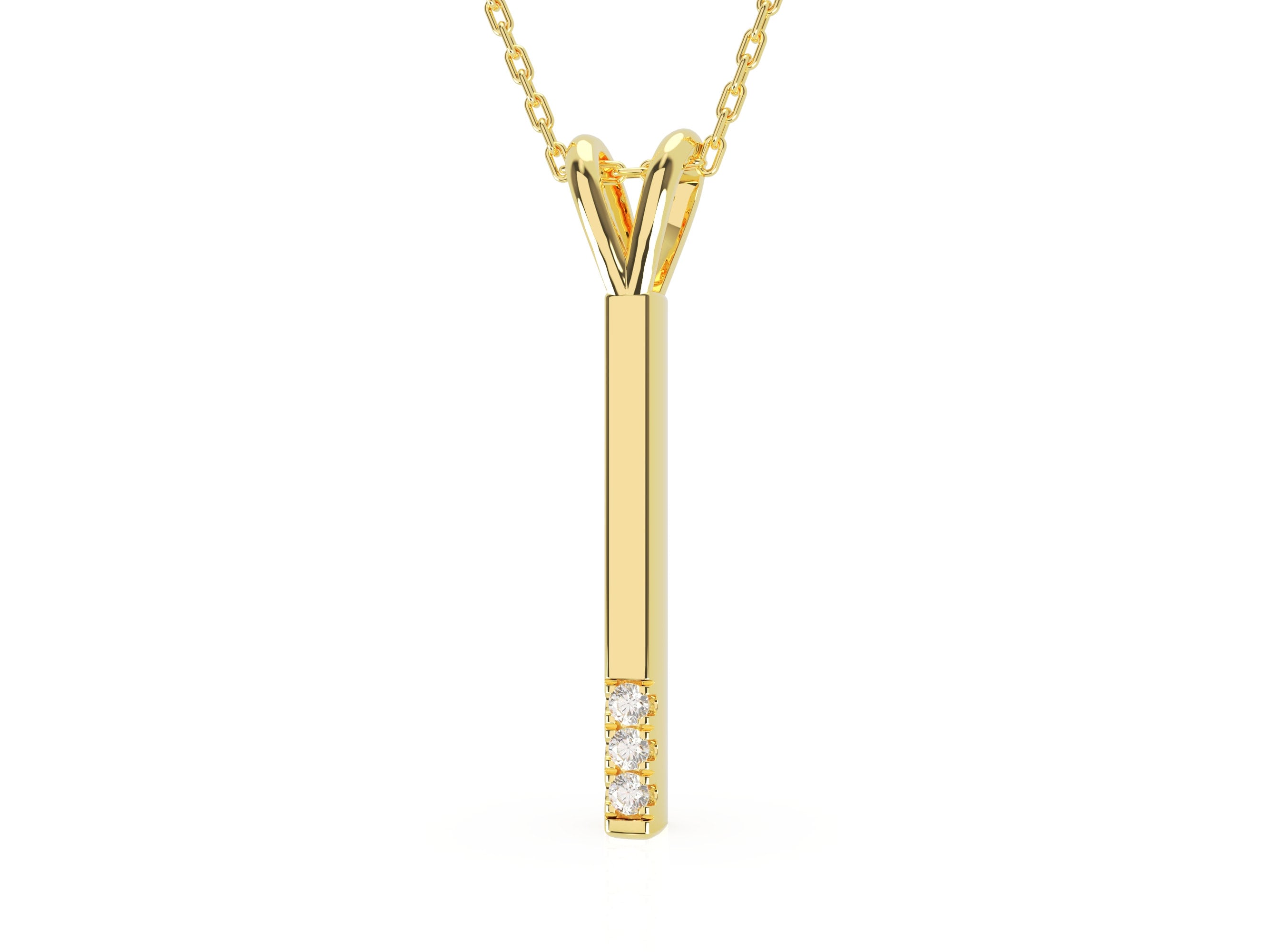 Diamonds and Gold Bar Necklace main image 1