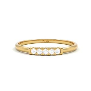 14k Diamond Dainty Stacking Ring