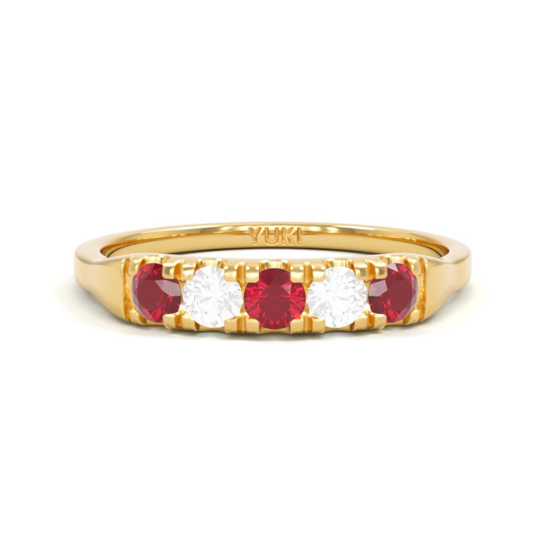 14k Ruby and Diamond Ring | July Birthstone - Etsy