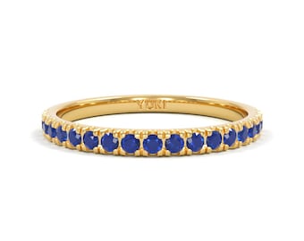 14k Half Eternity Sapphire Ring