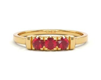 14k Stacking Ruby Ring