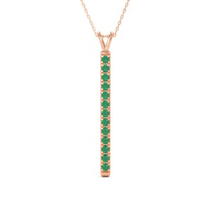 14K Emerald Gold Bar Necklace | Vertical Bar | Emerald Necklace | Layering Necklace | Emerald Bar Pendant | Emerald Pendant | May Birthstone Bild 4
