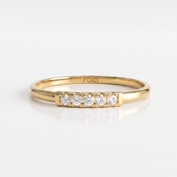 14k Diamond Dainty Stacking Ring