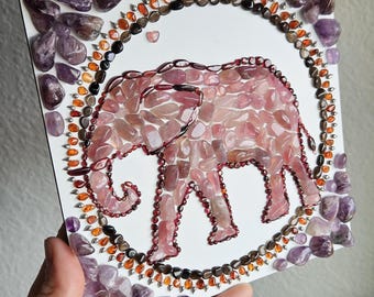 Custom Astrological Crystal Wall Art – 6x6 inches - Sun Moon Rising, Spirit Animal, Intuitive Energy Design
