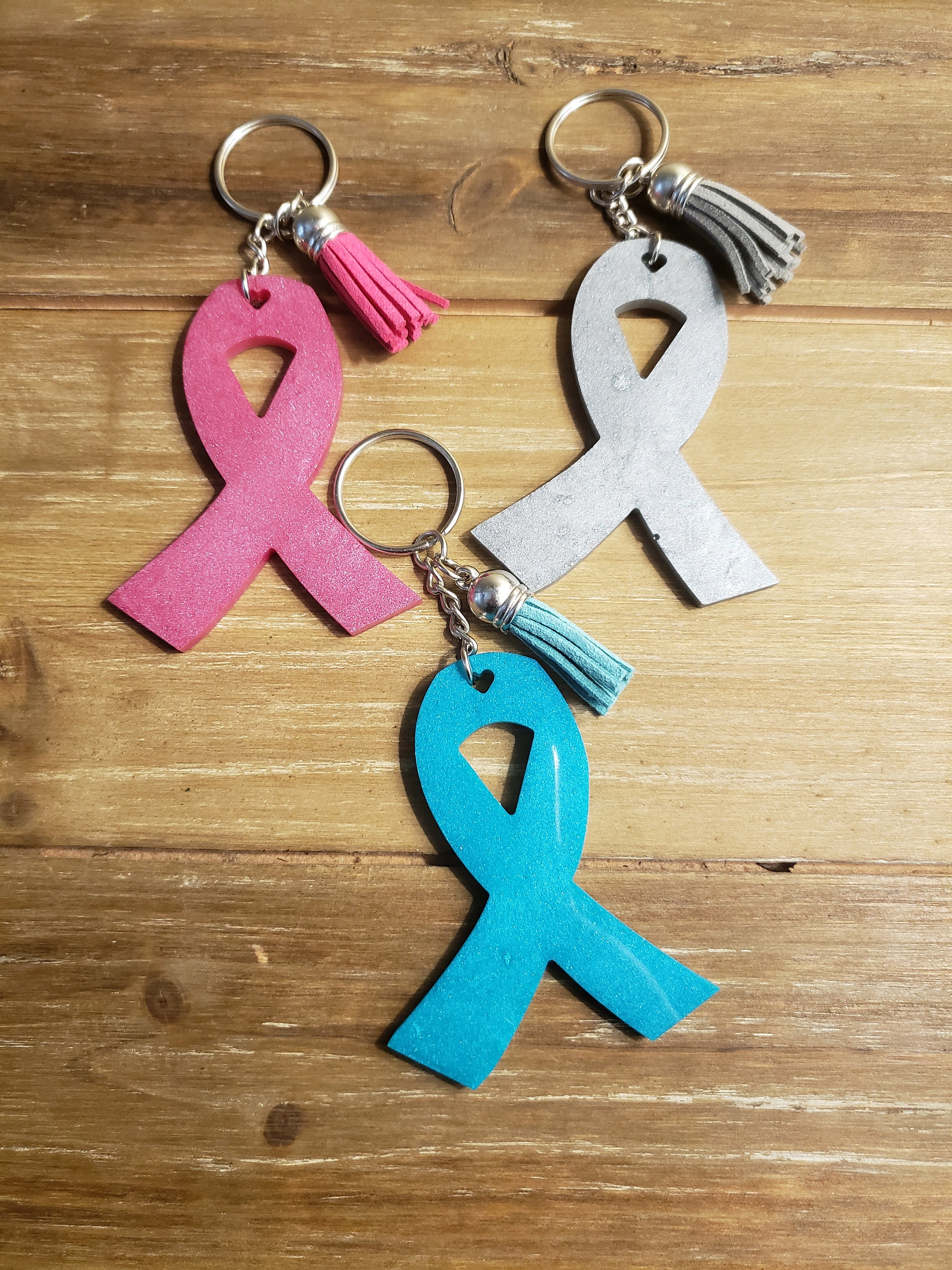 Custom Awareness Ribbon Keychain Etsy India