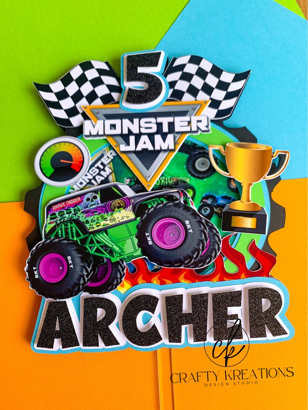Personalised Monster Jam Cake Topper; Monster Jam Birthday - Etsy Australia