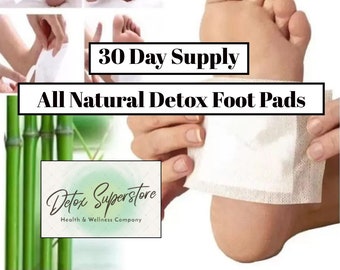 All Natural Detox Foot Pads - Detox Superstore Brand - Detoxify Your Body While You Sleep! 30 Day Supply