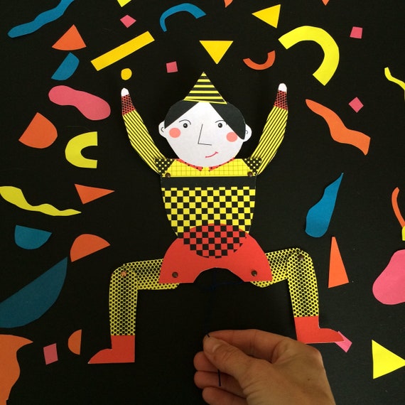 DIY Hampelmann Digital jumping jack dolls digital paper Etsy