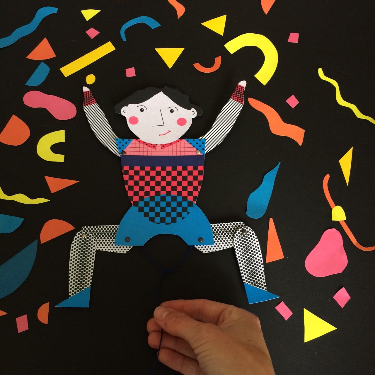 DIY Hampelmann Digital jumping jack dolls digital paper Etsy