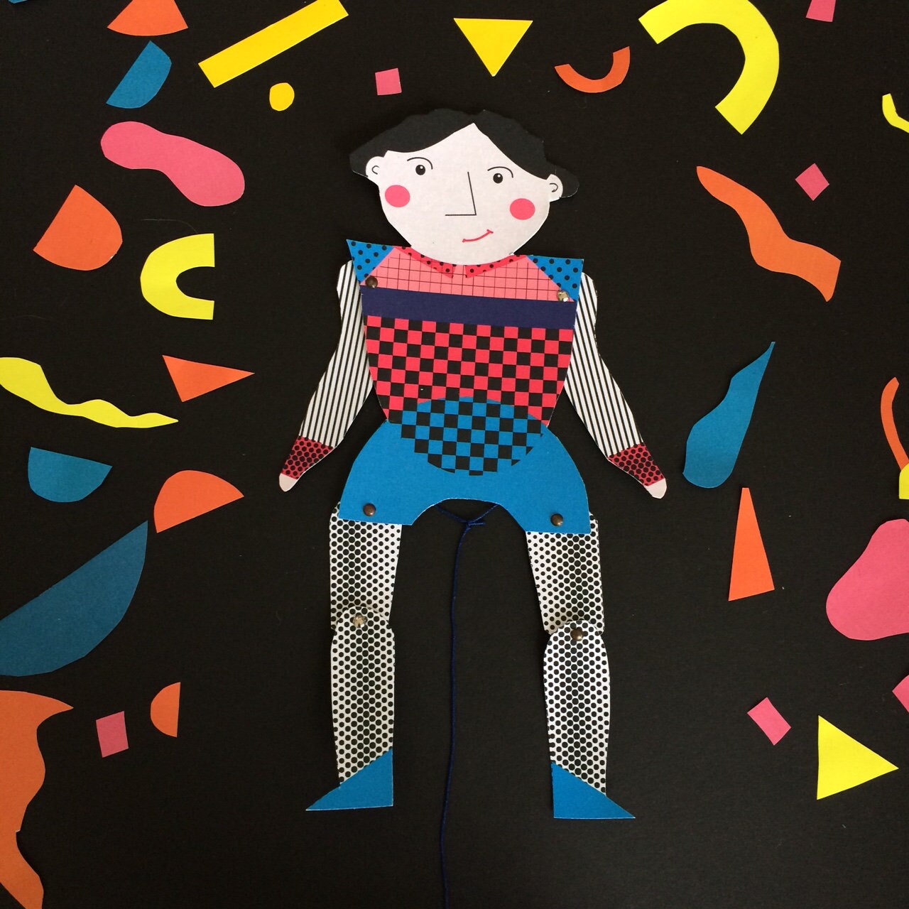 DIY Hampelmann Digital jumping jack dolls digital paper Etsy