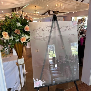 Elegant Wedding Day welcome acrylic sign X Large.  24x36 Acrylic Printed Sign.  Wedding Decor for your wedding.  Seating chart wedding sign