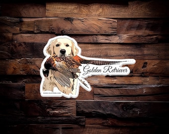 Golden Retriever Upland Bird Hund Fasan Jaktklistermärke