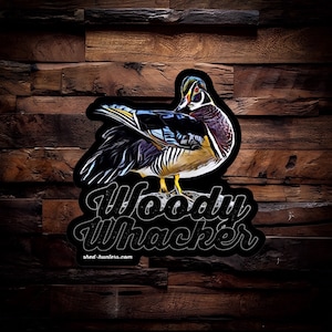 Woody Whacker decal duck hunting sticker