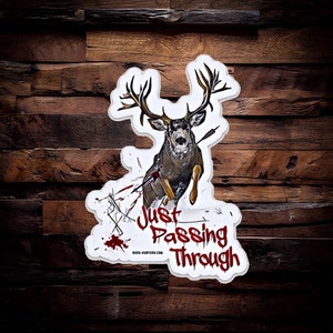 Passing through mule deer