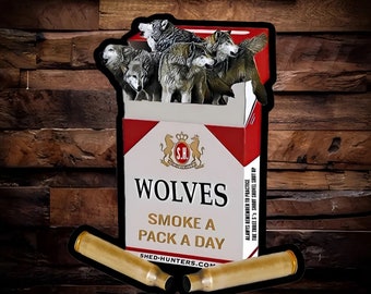 coyote smoking a cigarette meaning Smoke a Pack a Day Coyote Hunting Sticker