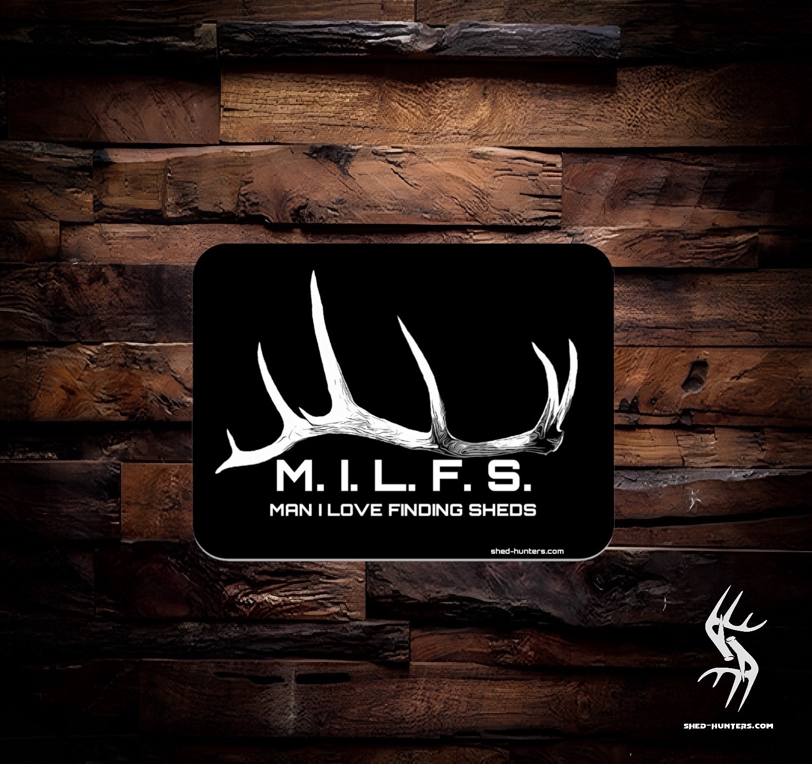 MILFS SHED HUNTING Elk Antler waterproof decal
