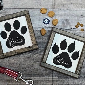 Personalized Paw Print Sign for Dog/Cat, Custom Pet Wood Sign, Pet Loss Gift, Dog Mom Gift, Dog Dad Gift, Cat Mom Gift, Keepsake Gift