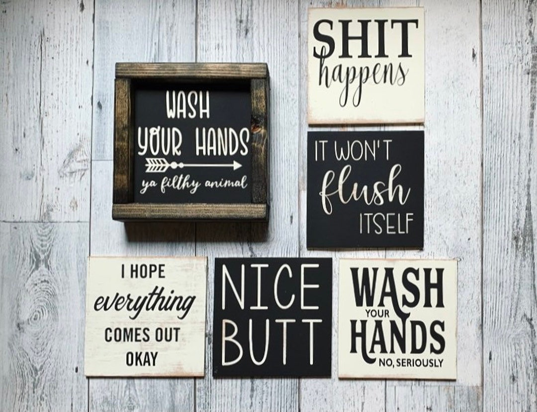 Funny Bathroom Signs Funny Wall Decor Farmhouse Style House - Etsy