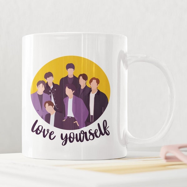 Marchandise Kpop, aimez-vous, idoles du monde, fanart de groupe de garçons coréens, tasses-cadeaux de fan de l'armée, tasses cadeau d'anniversaire de Noël garçons coréens