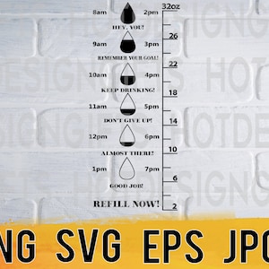 Drink your water svg png eps jpg design files, daily motivation digital pack easy fast instant download for commercial business use