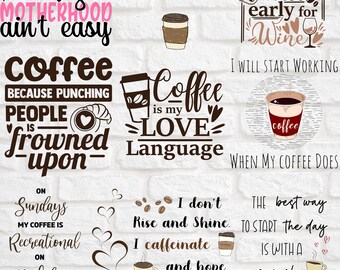 Coffee digital design pack svg png design file, instant download for commercial business use