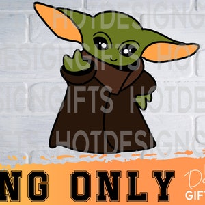 Baby yoda png design file, geeky nerdy images, digitally original designed, easy fast instant download for commercial business use