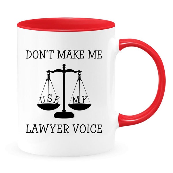 Law school, office mugs, gift for colleague, gift for new lawyer, legal practitioner, aspiring lawyer, two toned coffee or tea gift mug