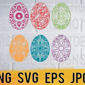 Colorful eggs svg png eps jpg design files, easter day pack easy fast instant download for commercial business use