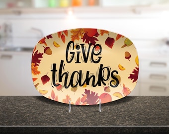 Give Thanks Platter: Autumn Harvest Dinnerware, Thanksgiving Tray