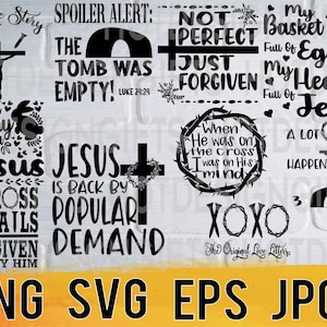 Holy easter 10 unique original designs, affordable package svg png eps and jpg design files, instant download for commercial business use