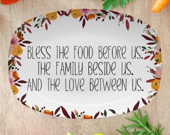 Bless the Food Serving Platter, Autumn Thanksgiving Decor