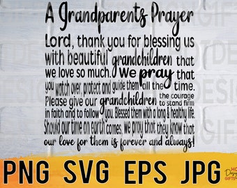 Grandparents Prayer SVG: Nan and Pop Design (Digital Download)