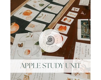 Afdrukbare Apple Unit Study | Homeschool-werkbladen pdf | Leerbundel lente en zomer | Herfstontdekking