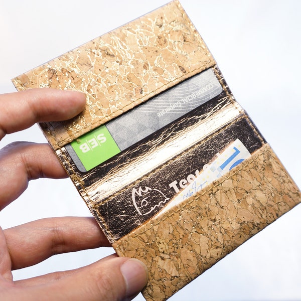 Cork "Gold Vein" Minimalist Wallet / Card Holder