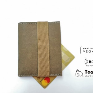 Vegan Leather Wallet "Biblioteket" with RFID protection, designed by TearoJoy SWEDEN