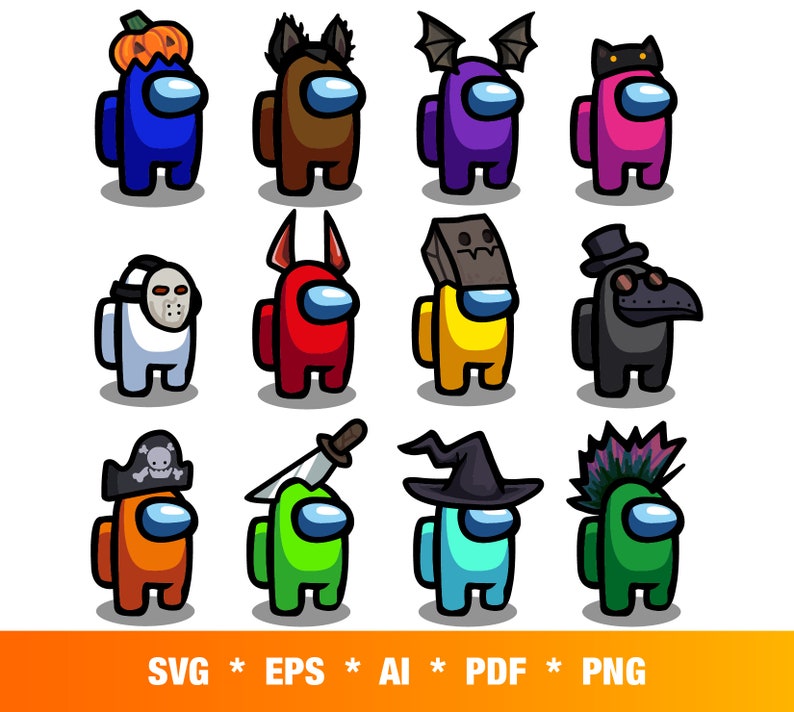 Download Among Us Halloween Vector SVG/AI/EPS/Pdf Hats Vector ...