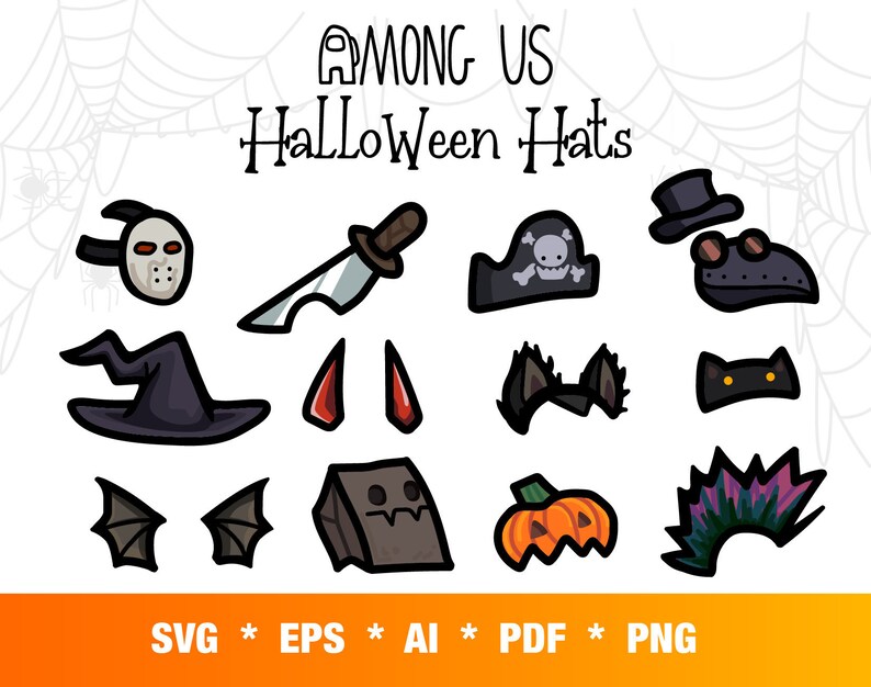 Download Among Us Halloween Vector SVG/AI/EPS/Pdf Hats Vector ...