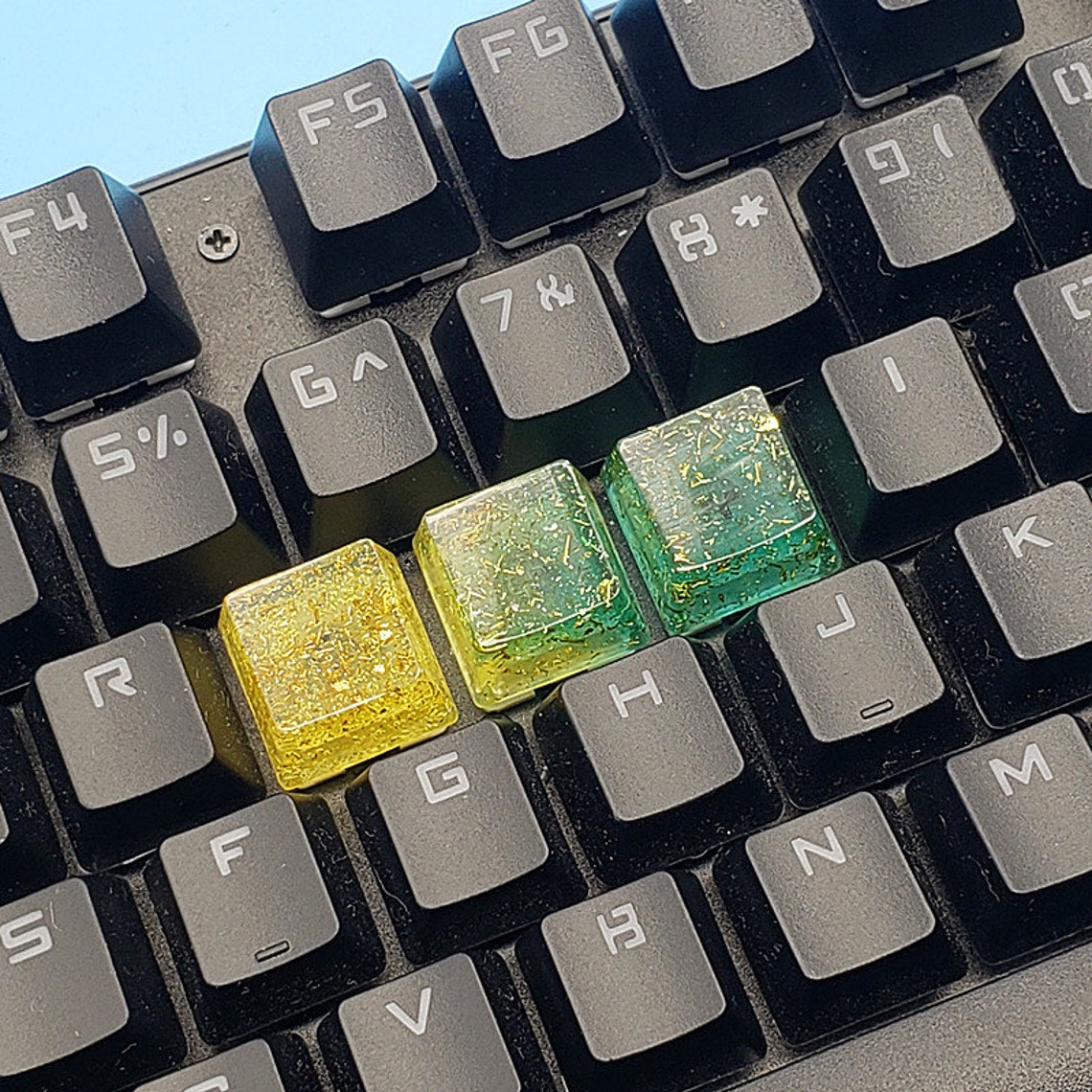 Keycaps green resin backlit keycaps cherry MX blank keys Etsy