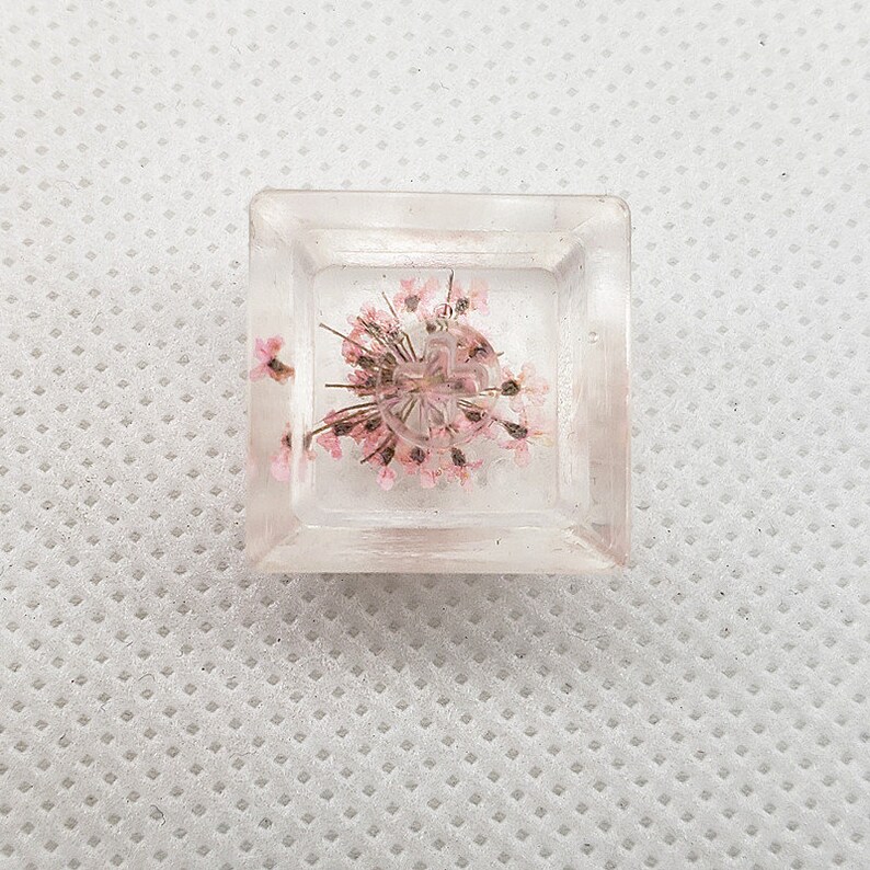 Keycappink Gypsophila Flower Resin Transparent Keycapcherry Etsy
