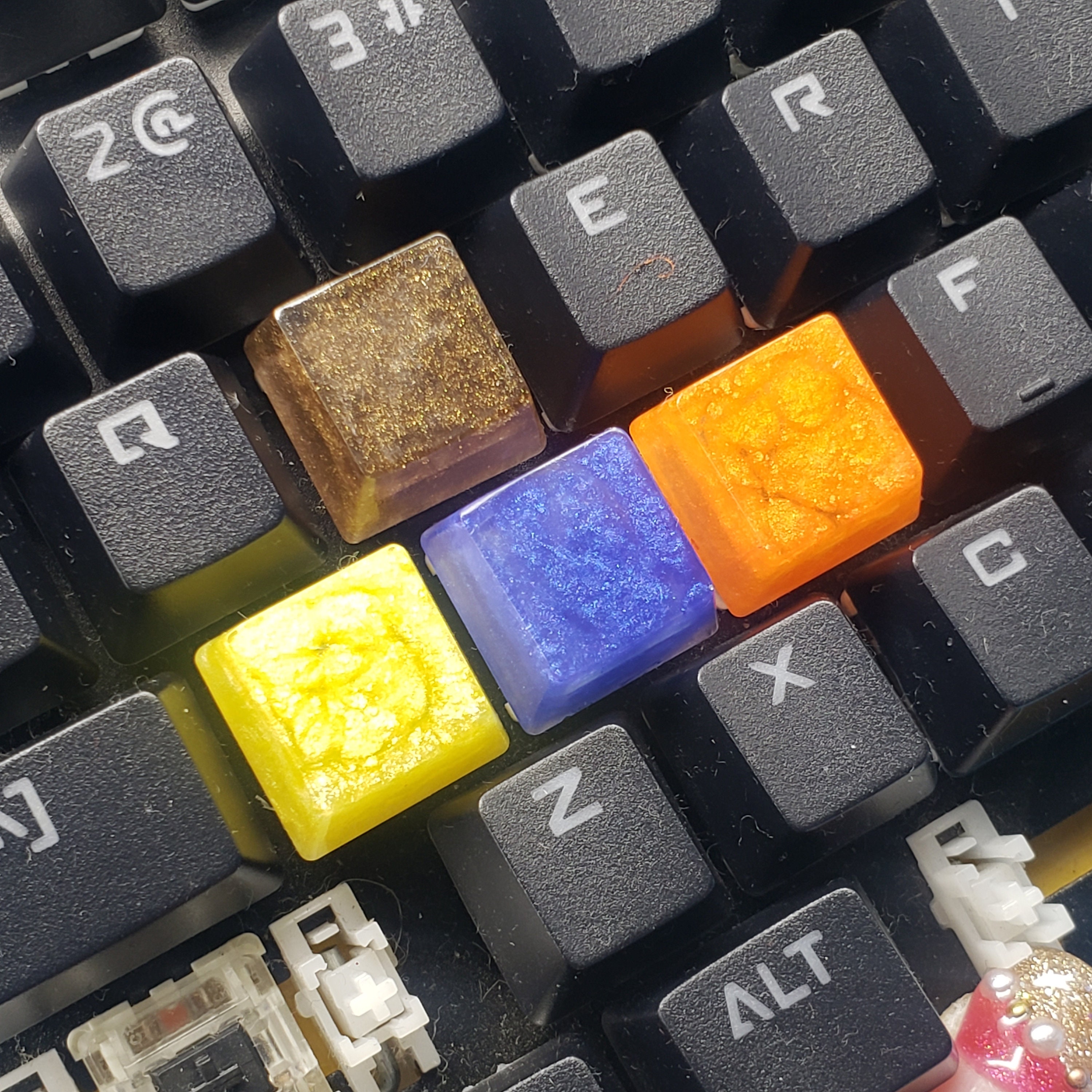 Orange Resin Keycapspearly Thin Flashing Keycaps Space Bar Etsy