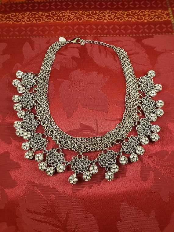 Chain Mail Fireball Statement Necklace