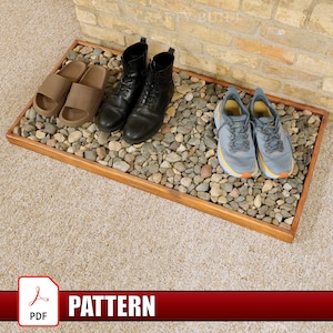 DIY River Rock Shoe Tray PDF Pattern for Rustic Entryway Mudroom Boot Tray Pattern Natural Stone Mat for Wet Shoes & Rustic Home Decor